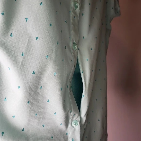 REI Sahara Short Sleeve Shirt light green w Anchors size Medium - Picture 7 of 11